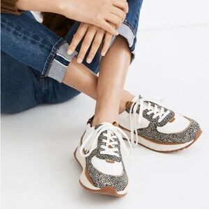 Madewell Kickoff trainer sneakers leather and calf hair